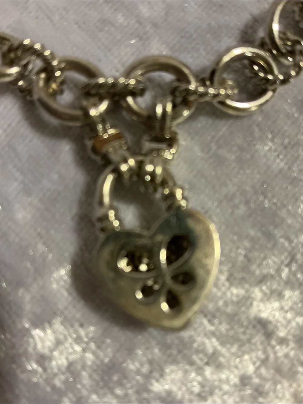 Sterling Silver Heart Padlock Bracelet